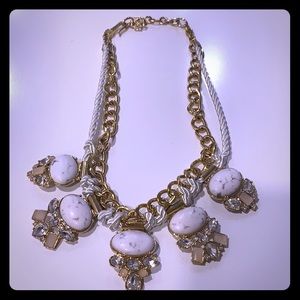 Chunky white/gold bauble necklace